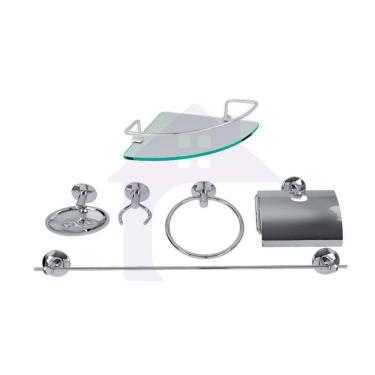 Imagem de Kit De Acessórios Banheiro Slim 6 Peças Porta Shampoo Canto