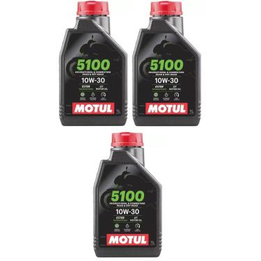 Imagem de KIT ÓLEOS 3X MOTUL 5100 10W30 4T 1L cb500 Cb500x cb500f cbr500r cb 600f hornet cb 650 cbr 650 transalp 700 750