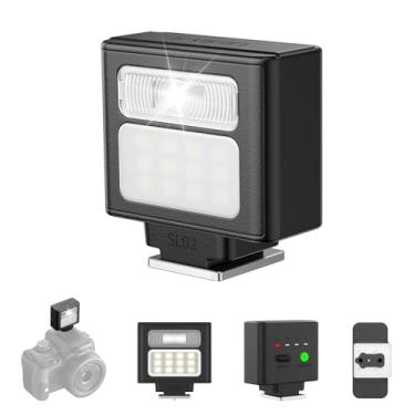 Imagem de ULANZI SL02 Mini Flash Speedlite com luz de vídeo, GN8 6500K Mini lanterna para câmeras digitais Canon Fuji, Sony, Nikon e Othe SLR, 4 níveis de potência, flash de velocidade da câmera, não serve para