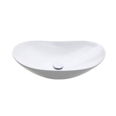 Imagem de Cuba de Apoio para Banheiro Oval Louça Cerâmica Esfena Pingoo.casa - Branco