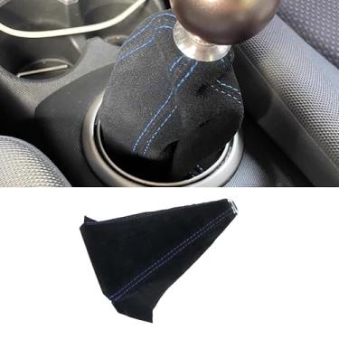 Imagem de Honibaoto Capa de bota de câmbio de carro, capa contra poeira de botão de câmbio de couro camurça, substituição manual/automática, polaina de freio de mão, capa de proteção contra poeira para carro