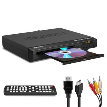 Imagem de Leitor de DVD HDMI para TV | Leitores de DVD gratuitos de região 1080p para Smart TV | Mini DVD Player com USB, CD e MP3 | Cabo HDMI, cabo RCA e controle remoto incluídos | Maioria de DVD