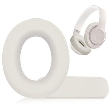 Imagem de Adhiper Capas De Suor Para Fones De Ouvido Beats Studio Pro, Capas De Silicone Para Fones De Ouvido Para Acessórios Beats Studio Pro, Capas De Almofadas De Ouvido Laváveis E À Prova De Suor - Branco