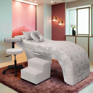 Imagem de Kit Maca Estética Charme para Cílios + Mocho + Escada + Capa Veludo