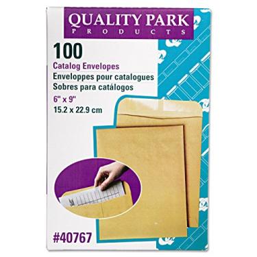 Imagem de Quality Park – Envelope de catálogo 40767, simples, 28lb, 15,24 cm x 22,86 cm, 100/BX, Kraft