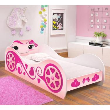 Imagem de Cama Carruagem Infantil Princesa Alice Rosa 100% mdf rpm Móveis