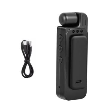 Imagem de Filmadora vestível com câmera policial de visão noturna, mini câmera corporal 1080p