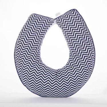 Imagem de Almofada Amamentação Luxo Bebê Cheia - AVM Enxovais, Chevron Marinho