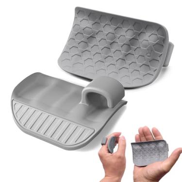 Imagem de Heebabeys Aderência para levantamento de peso para homens e mulheres, luvas protetoras de palma de mão de silicone macio para levantamento de peso, flexões, academia, treinamento e exercício, cinza