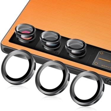 Imagem de Zeking (2 conjuntos) para ZTE Nubia RedMagic 10 Air 5G protetor de lente de câmera, claridade HD, ultrafino, 9H, vidro temperado com bordas de alumínio, capa de lente de metal individual (preto)