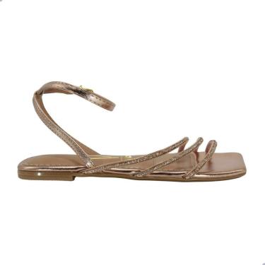 Imagem de Sandália Rasteira Feminina Vizzano Ouro