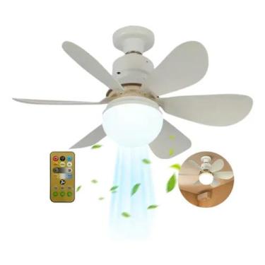 Imagem de Lâmpada ventilador de teto led com controle remoto  30w, 6 pás, motor 