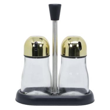 Imagem de Porta tempero / condimento / galheteiro 2 potes para mesa - Bazar Bom