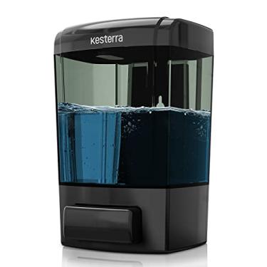 Imagem de KESTERRA Dispensador de sabonete montado na parede – Dispensador manual de sabão de cozinha para banheiro com recipiente de bocal antivazamento para líquido/gel/xampu/gel de chuveiro/condicionador/loção/sabão de prato, 700 ml