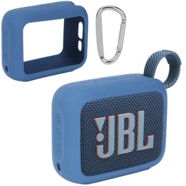 Imagem de Lebakort Capa de silicone compatível com alto-falante portátil JBL GO 4 (capa azul)