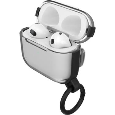 Imagem de OtterBox Capa de fone de ouvido Clear Series para Apple AirPods Pro, à prova de choque, à prova de quedas, ultrafina, capa protetora contra arranhões e arranhões para AirPods Apple, inclui mosquetão, transparente/preto
