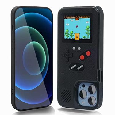 Imagem de WeLohas capa Gameboy para iPhone X/Xs, portátil retro 168 jogos clássicos, capa de jogo com display de vídeo colorido para iPhone, capa de telefone antiarranhões à prova de choque para iPhone preta