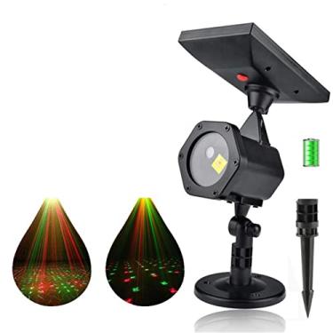 Imagem de Luzes LED de energia solar, projetor de Natal, holofote giratório, iluminação decorativa de Natal para ambientes externos