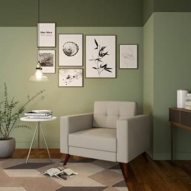 Imagem de Poltrona Pé Palito Reno Linho Cotton Cru - Mobly