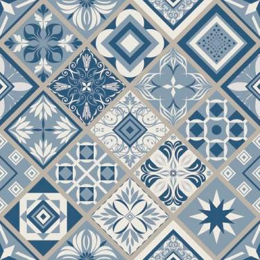 Imagem de Papel De Parede 3m Adesivo Azulejo Portugues Tons