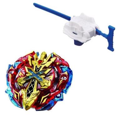 Imagem de Beyblade Burst Metal + Lançador Brinquedo Promoção B-48 Xeno Xcalibur Xcalius