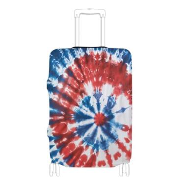 Imagem de Joisal Capa protetora de astronauta de planetas coloridos aprovada pela Tsa para bagagem de 45 a 81 cm, Tie Dye azul e vermelho, L 26-28 in