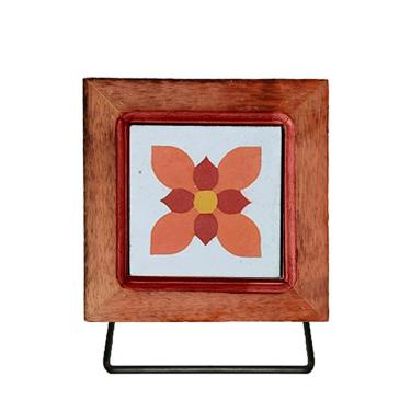 Imagem de Porta Toalha De Rosto Para Banheiro Rustico Artesanal Com Ladrilho Hidráulico Ladrilho J2