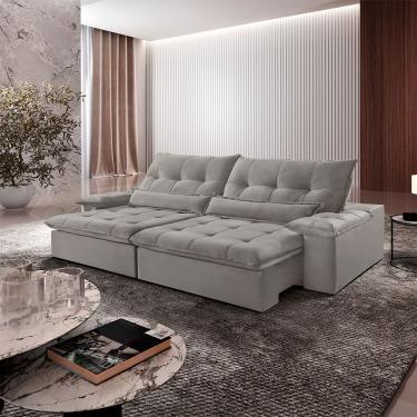 Imagem de Sofá Nivus Veludo 2 Módulos 90cm B25cm Meu Sofá Online B026 Veludo Prata