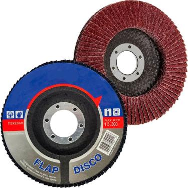 Imagem de Kit 8 Disco Flap Lixa Profissional De Desbaste Aço Madeira