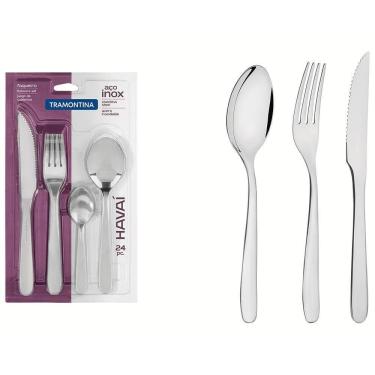 Imagem de Faqueiro 24 Peças Tramontina Havaí Em Aço Inox Inox