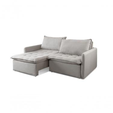 Imagem de Sofá Retrátil Cama Califórnia Para Sala Cor:linho Cinza Claro 101