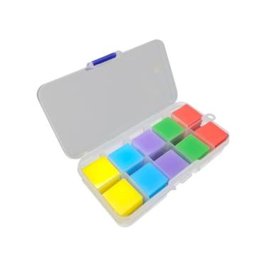 Imagem de GSHLLO Conjunto de 100 peças de cera de pintura de diamante quadrado arte de diamante cola argila colorida diamante arte cera diamante pintura almofada de cera diamante bordado argila DIY acessórios