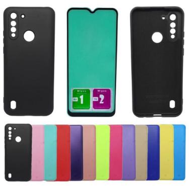 Imagem de Capa Aveludada Para Moto G8 Power Lite + Pelicula Ceramica - Mustangsh