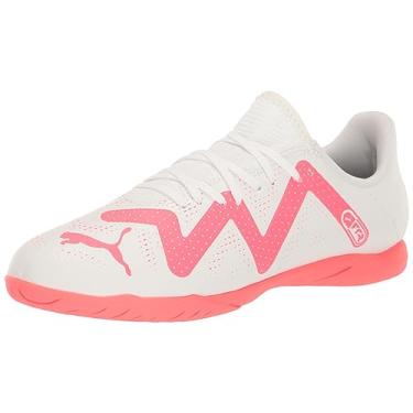 Imagem de PUMA Tênis infantil unissex Future Play Indoor Training, Puma Orquídea de fogo branco, 4 Big Kid