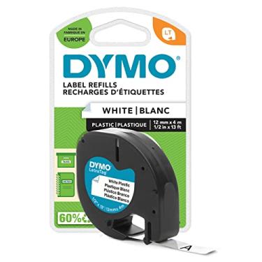 Imagem de Dymo Fita plástica LetraTag S0721660, autoadesivo, rolo de 12 mm x 4 m, impressão preta em branco