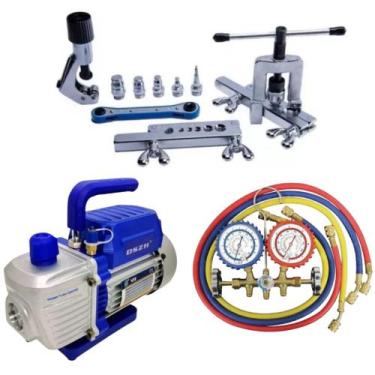 Imagem de Kit Refrigeração Ar Condicionado com Bomba de Vácuo 1.8 CFM Simples Ma