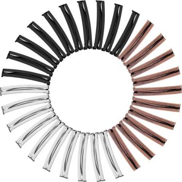 Imagem de Clipe de cabelo Hotop Open Center Domed Metal Barrettes x30