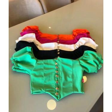 Imagem de Blusas feminina Croped cor verde TAM M - Executiva VIP 