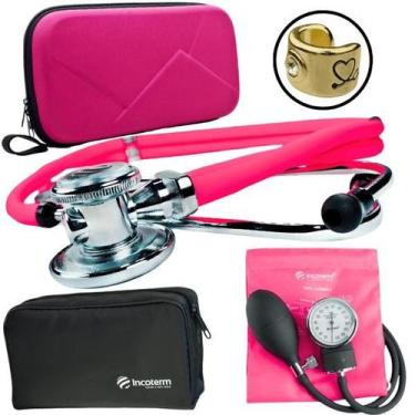 Imagem de Kit Aparelho Pressao Esteto Rappaport Duplo Incoterm, Fúcsia