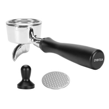 Imagem de DIBTSA Filtro portátil de 58 mm compatível com Gaggia, com cesta de filtro de café expresso reutilizável de aço inoxidável 304 e tela de disco de café, bico único, alça de alumínio anodizado, peças de