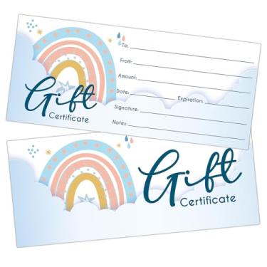Imagem de Cartões de vale-presente, 25 vales de presente em branco arco-íris para empresas, cupons de cupão para cliente de salão de spa e restaurantes, cartão de presente personalizado de 8,9 x 20,32 cm - 04