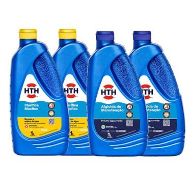 Imagem de Kit Algicida Manutenção Clarificante Maxfloc Hth (4 Litros)