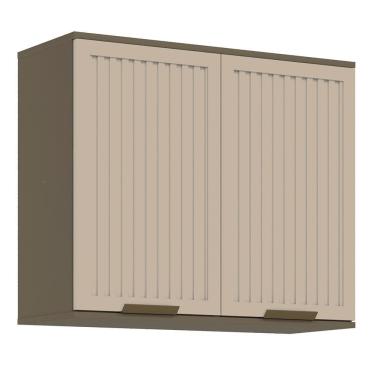 Imagem de Armário Aéreo Connect 80cm 2 Portas Ripado - Móveis Henn Duna/Cristal