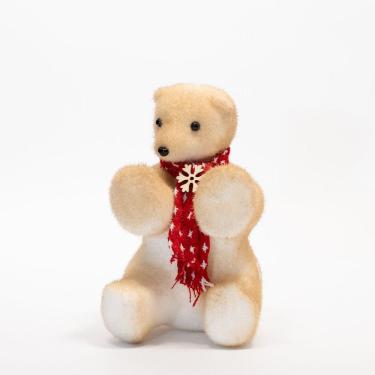 Imagem de Enfeite Urso Pendente Decoração Natal Em Isopor 18cm