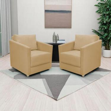 Imagem de Kit 2 Poltronas Decorativa Para Sala Recepção Manicure Consultório Cel