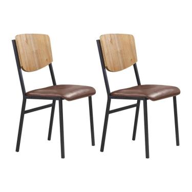 Imagem de Cadeiras para Sala de Jantar 2 Unidades Confort marrom / preto
