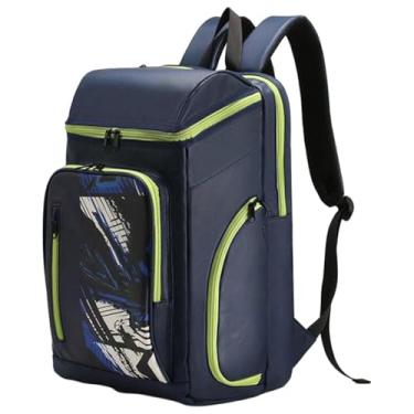 Imagem de kowaku Mochila de tênis com compartimento para sapatos, mochila de grande capacidade, bolsa para raquete de badminton, de pickleball para esportes ao ar, Azul Verde