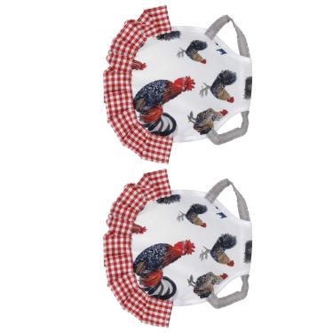 Imagem de Phefop Protetor de Asa para Galinhas 2pcs Frango Seldle Hen Hen, Impedindo Danos Ao Galo, Tampa Traseira de Pano Macio, Suprimentos Elásticos de Aves (8.7x6.7in, Vermelho e branco) (Tipo c)