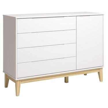 Imagem de Cômoda Com Porta Classic Elfe Branco Acetinado Natural - Reller