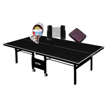 Imagem de MESA PING PONG 1084 PRETA KLOPF + Kit 5055 + Rede Retrátil Preto + Cap